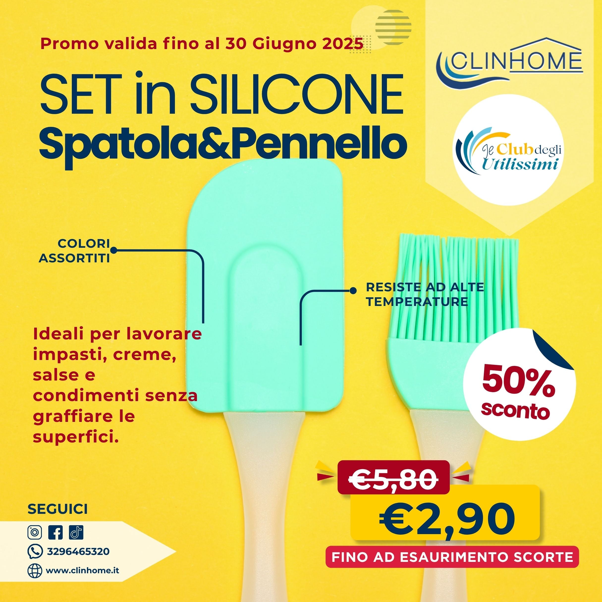 Set Spatola e Pennello in Silicone
