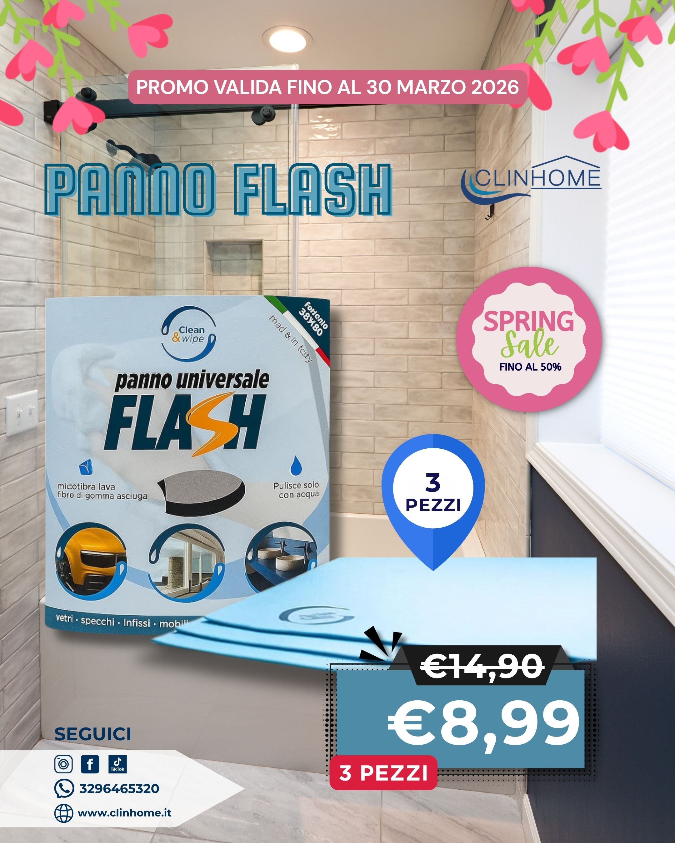 Panno Flash® Universale – Lava, sgrassa e asciuga senza detersivi
