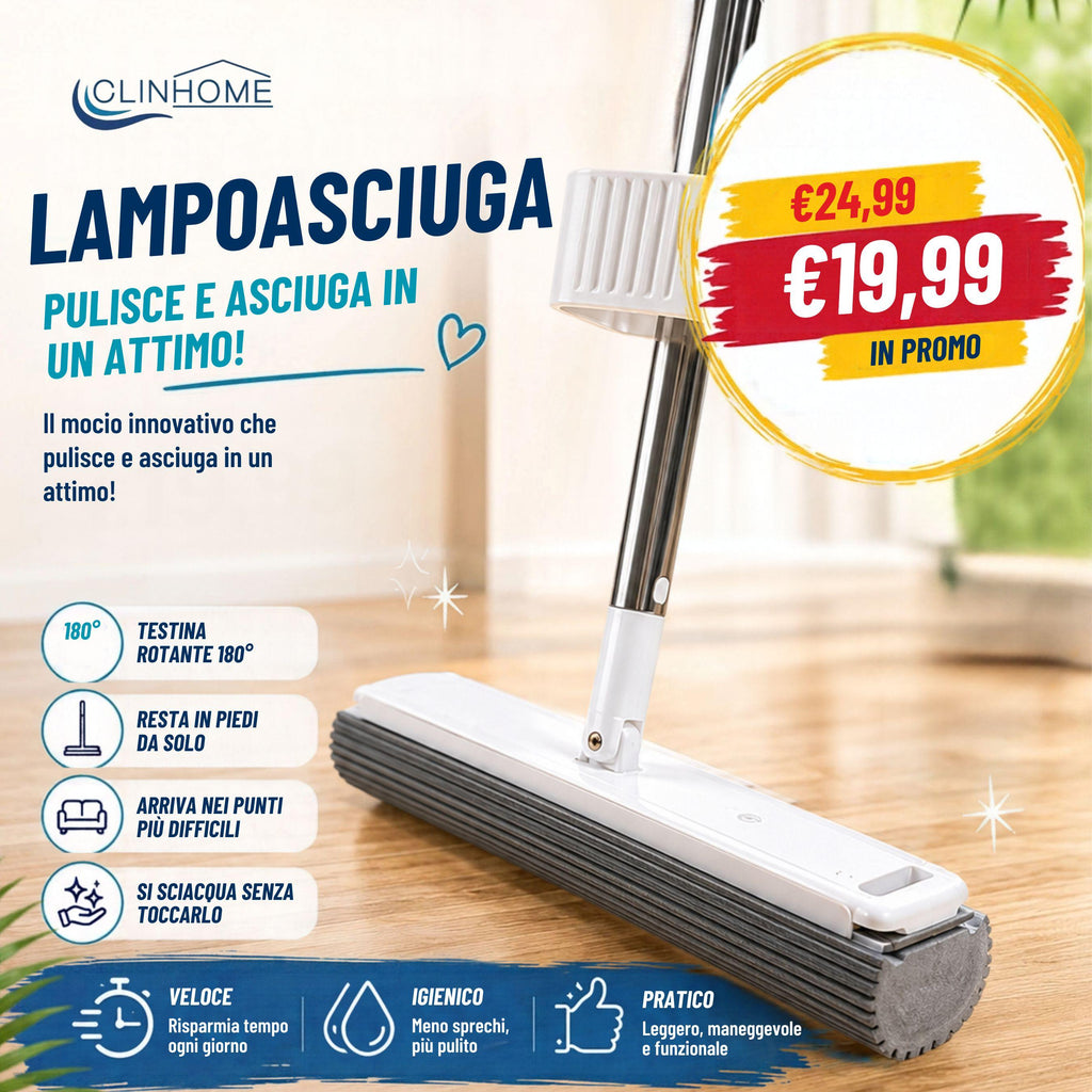 Lampoasciuga – Il Mocio Innovativo che Lava e Asciuga in un Attimo ✨