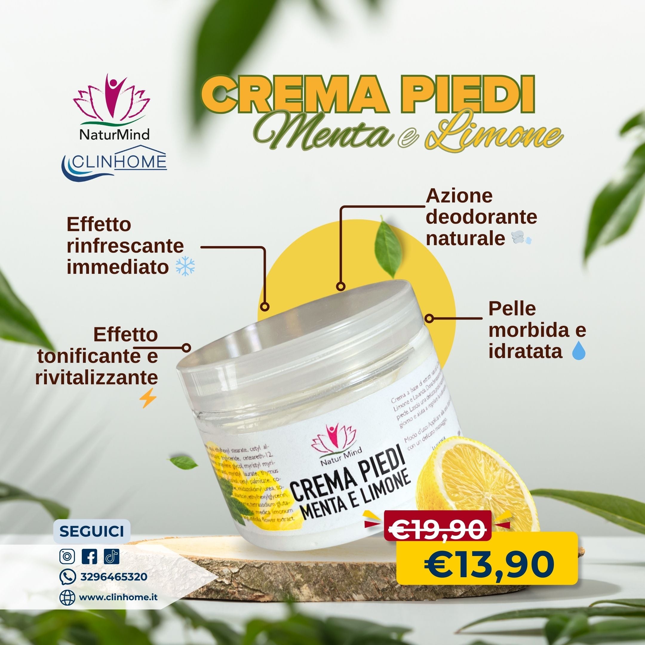 Crema Piedi Menta e Limone NaturMind
