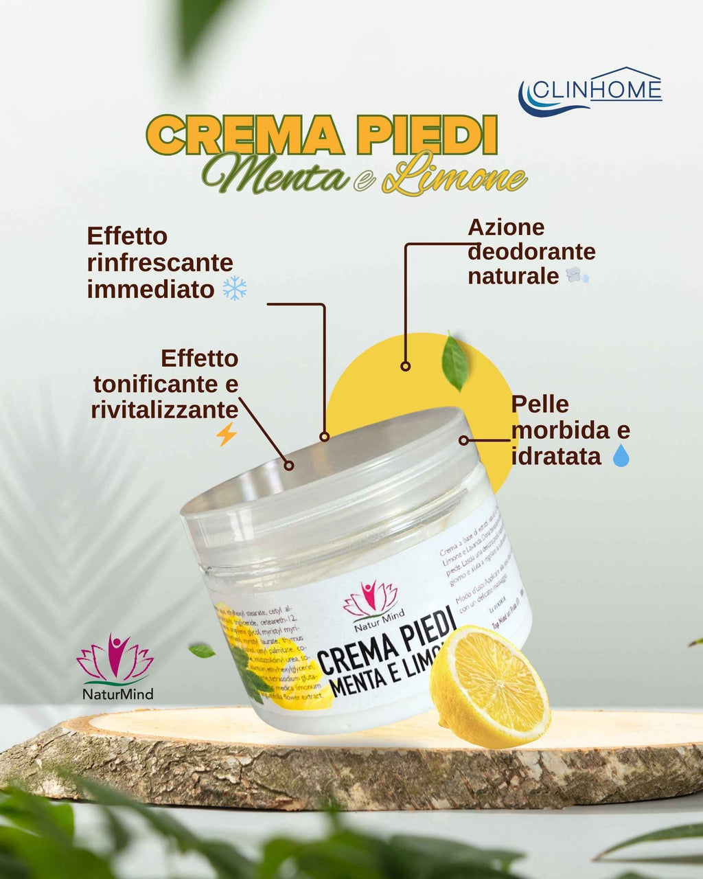 Crema Piedi Menta e Limone NaturMind