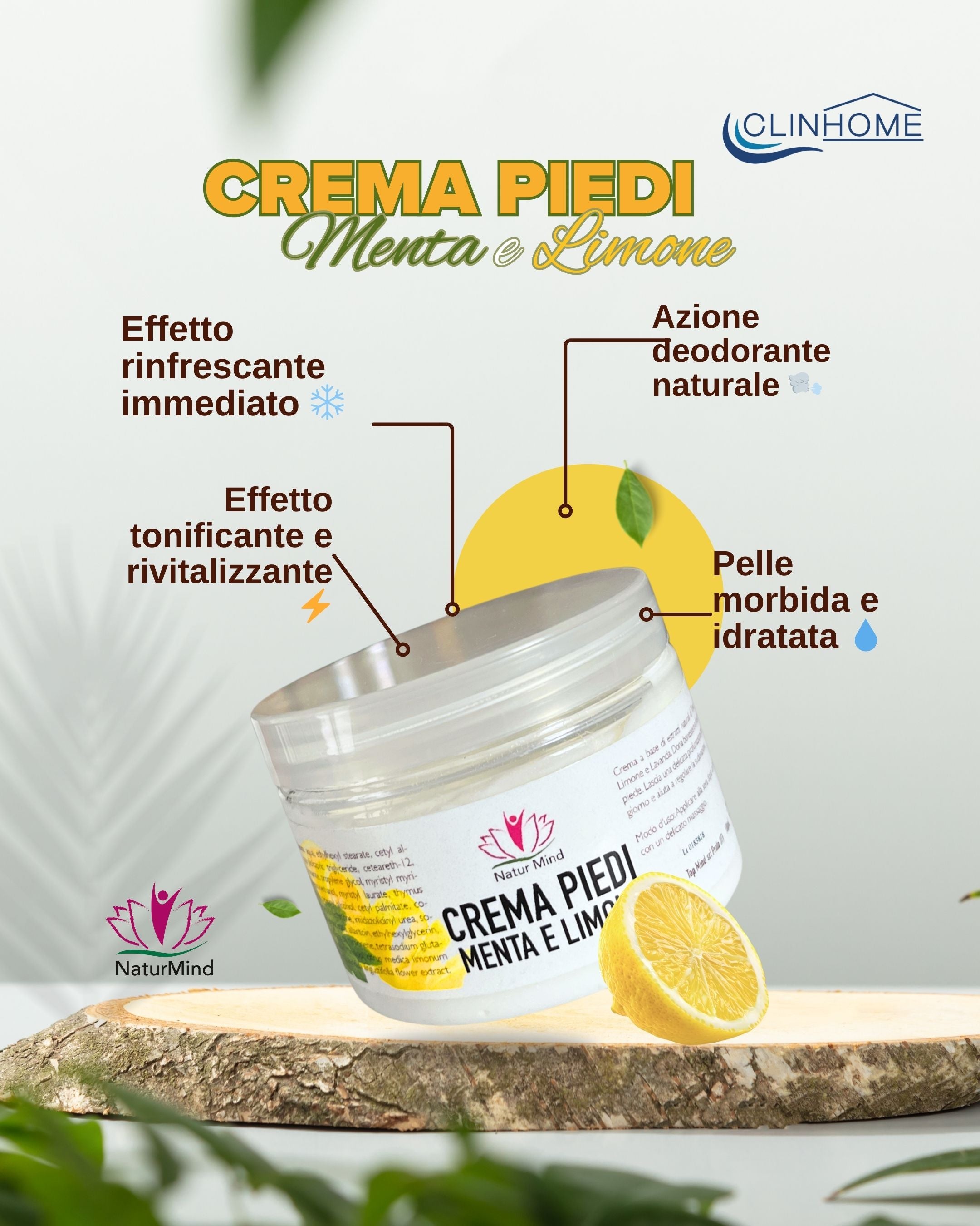 Crema Piedi Menta e Limone NaturMind - CLINHOME