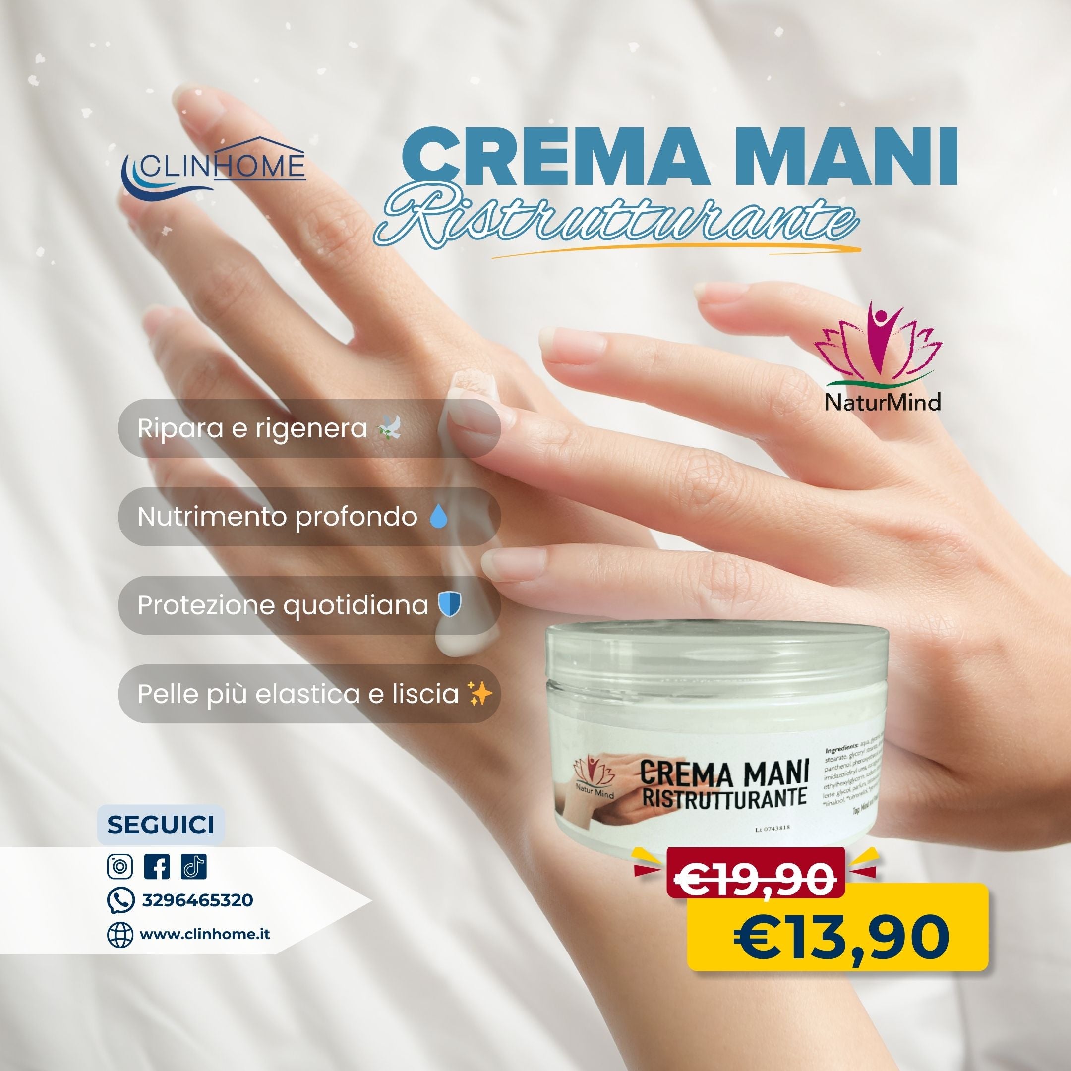 Crema Mani Ristrutturante NaturMind