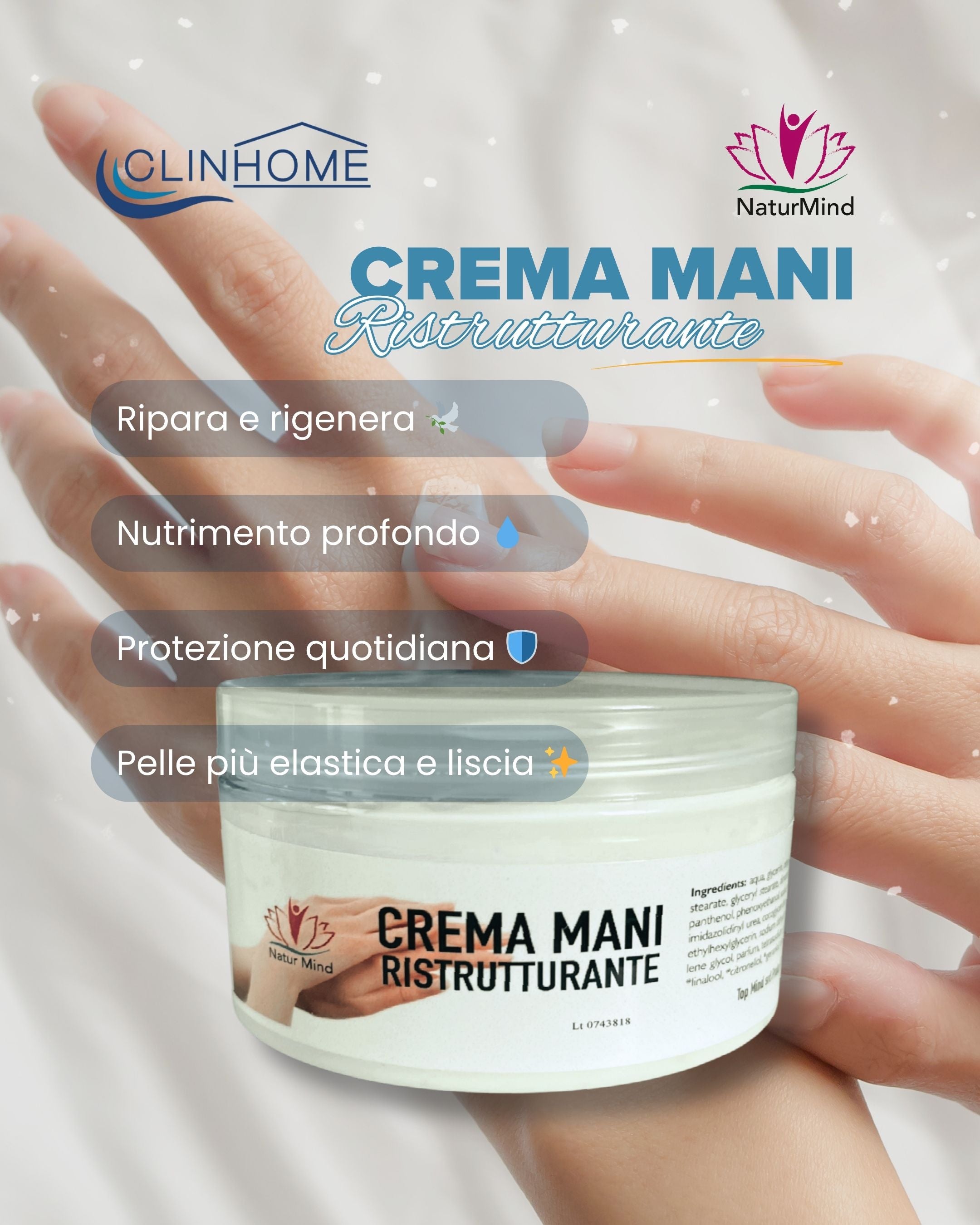 Crema Mani Ristrutturante NaturMind - CLINHOME