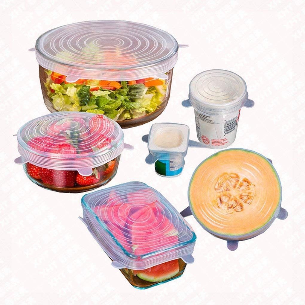 Set 6 Coperchi in Silicone Trasparenti