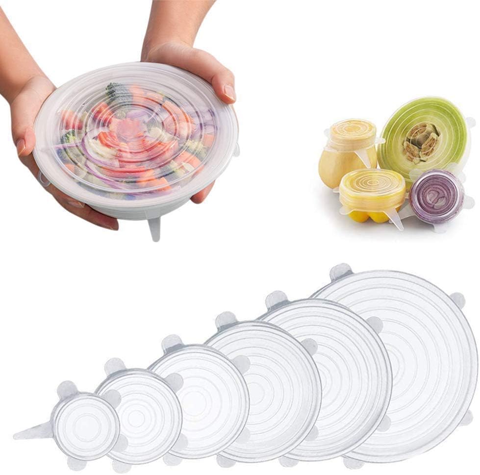 Set 6 Coperchi in Silicone Trasparenti