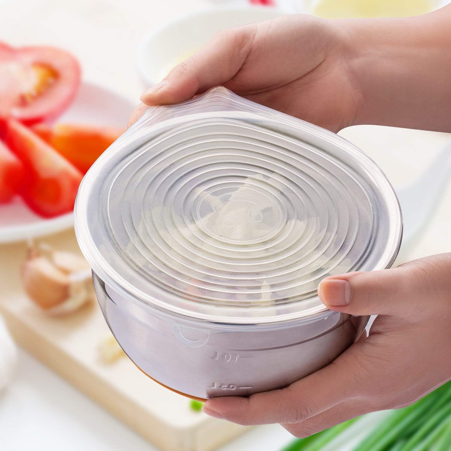 Set 6 Coperchi in Silicone Trasparenti