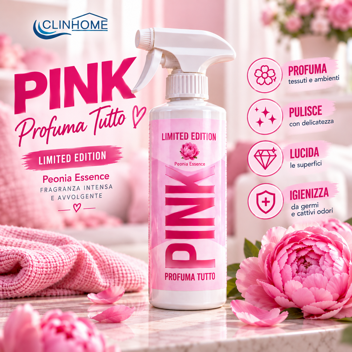 PINK Profuma Tutto – Peonia Essence 480 ml | Limited Edition