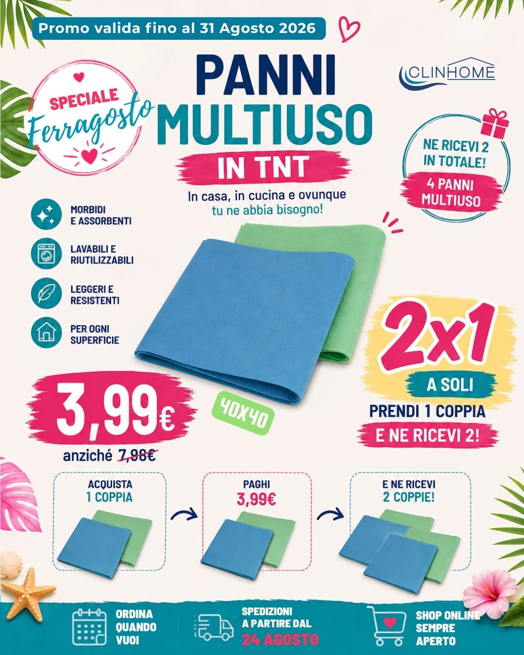 Panni Multiuso in Microfibra TNT – Set da 2 pezzi