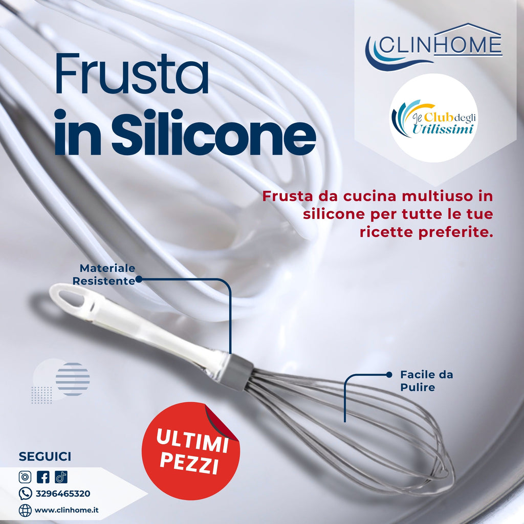 Frusta in Silicone con Manico Trasparente