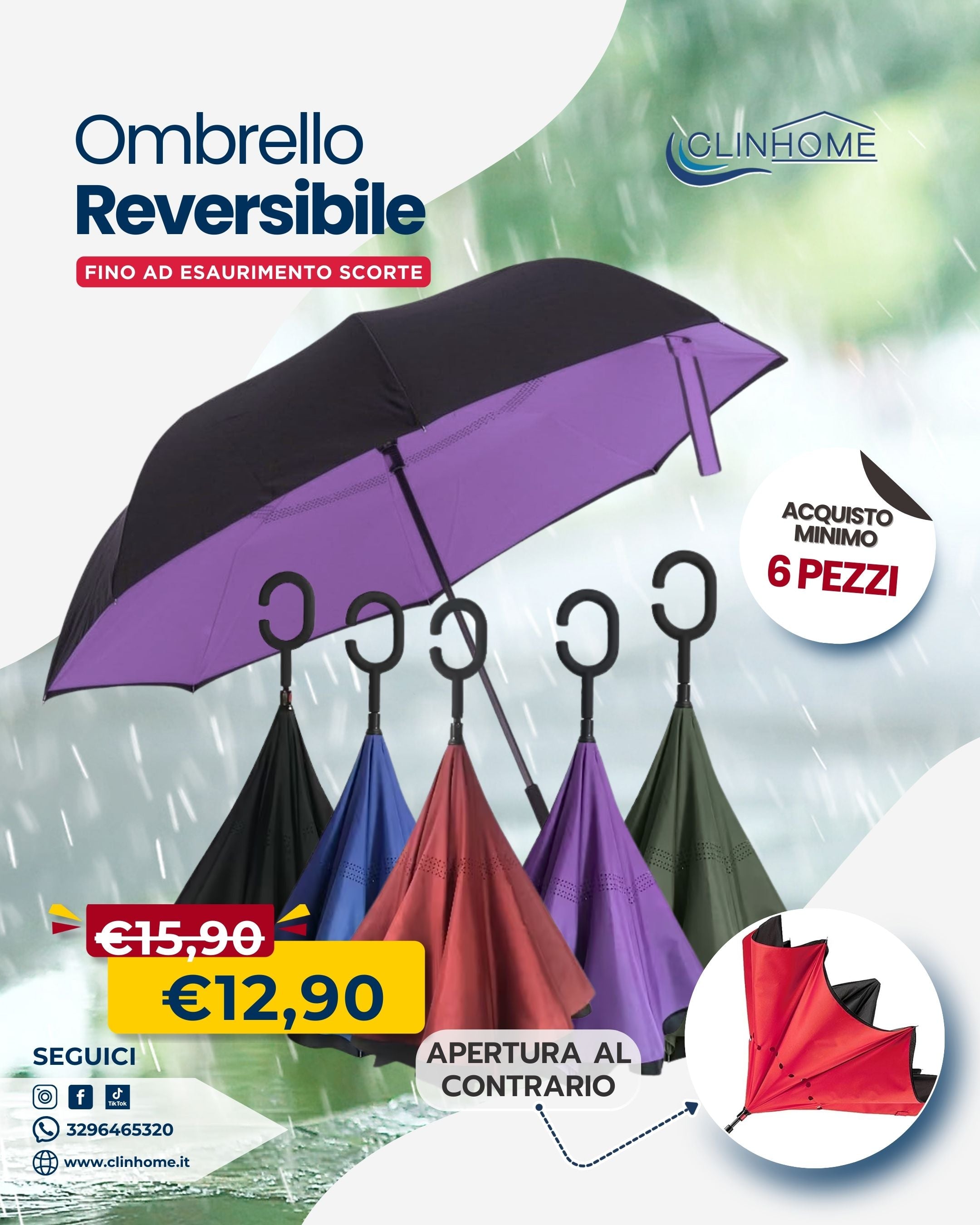 Ombrello reversibile