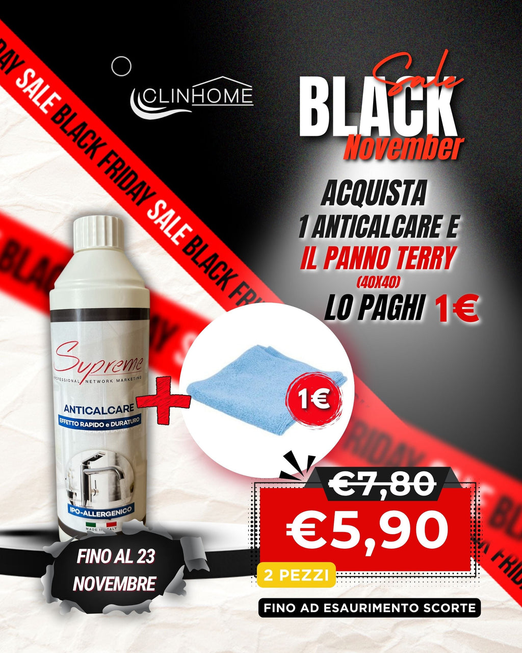 💧 KIT Anticalcare + Panno Terry (Black November)