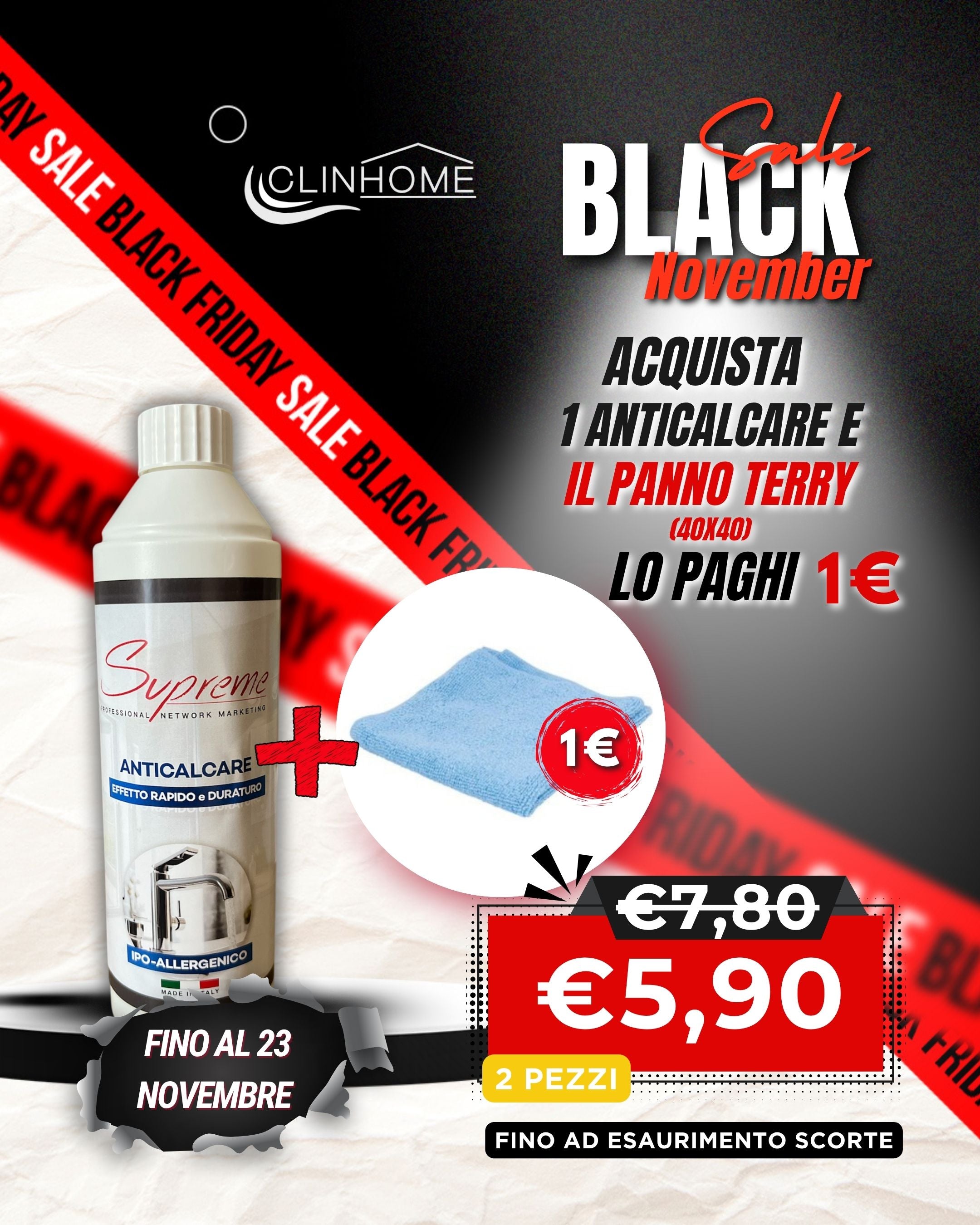💧 KIT Anticalcare + Panno Terry (Black November)