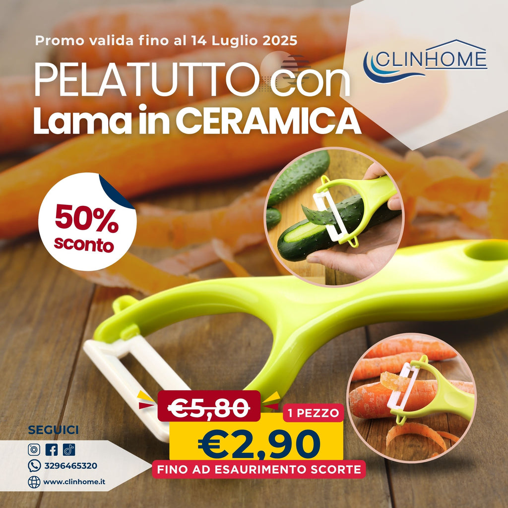 Pelaverdure con Lama in Ceramica