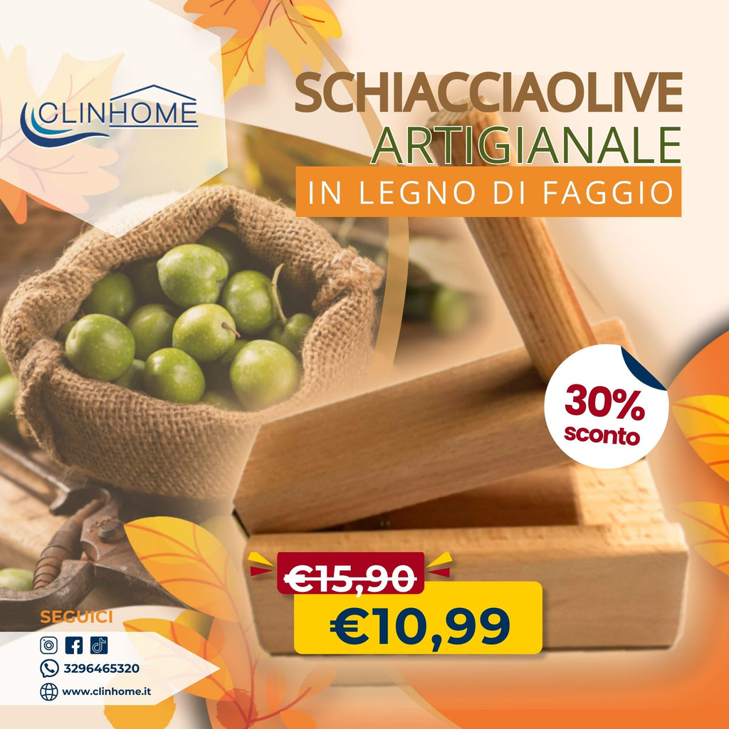 Schiaccia Olive Artigianale in Legno di Faggio